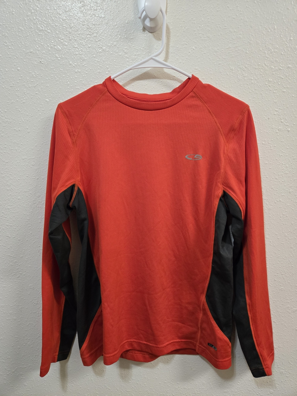 C9 by Champion Orange Long Sleeve Performance Tee with Black Panels